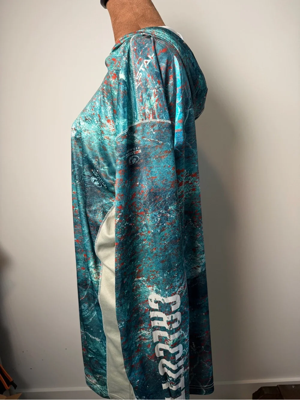 Coastal Performance Hoodie in Teal & Coral by Calcutta